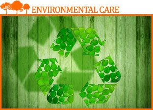 recycle symbol on wooden background